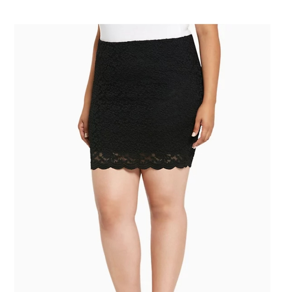 Torrid teal floral lace mini skirt